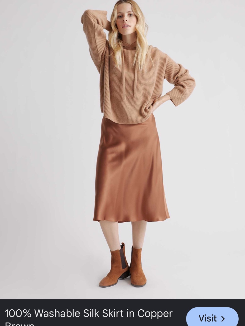 Quince 100% silk skirt washable